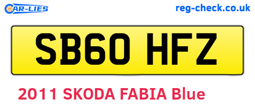 SB60HFZ are the vehicle registration plates.