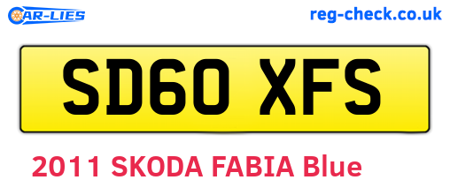 SD60XFS are the vehicle registration plates.