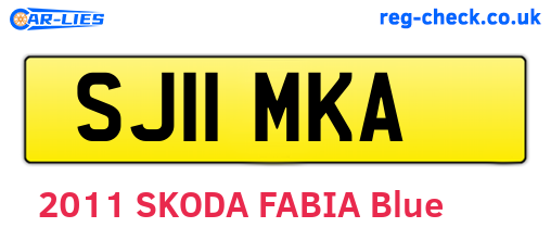 SJ11MKA are the vehicle registration plates.