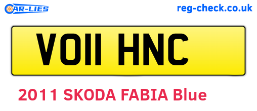VO11HNC are the vehicle registration plates.