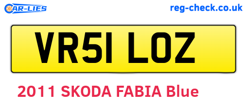 VR51LOZ are the vehicle registration plates.