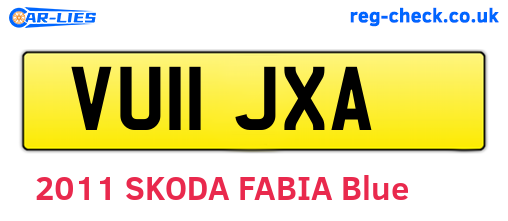 VU11JXA are the vehicle registration plates.