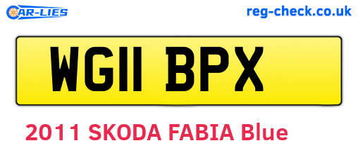 WG11BPX are the vehicle registration plates.
