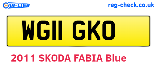 WG11GKO are the vehicle registration plates.