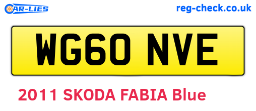 WG60NVE are the vehicle registration plates.