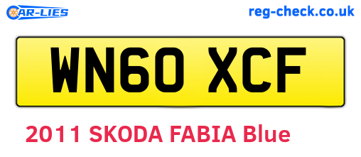 WN60XCF are the vehicle registration plates.