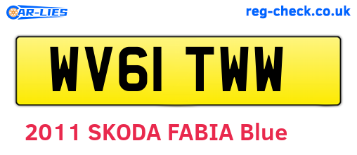 WV61TWW are the vehicle registration plates.