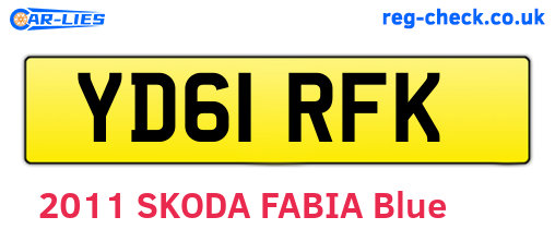 YD61RFK are the vehicle registration plates.