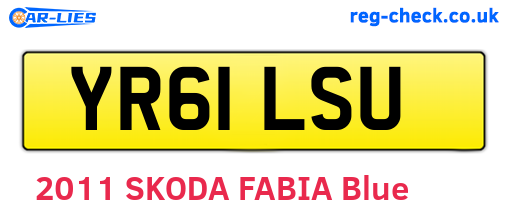 YR61LSU are the vehicle registration plates.