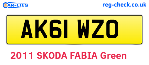 AK61WZO are the vehicle registration plates.