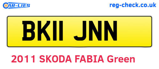 BK11JNN are the vehicle registration plates.