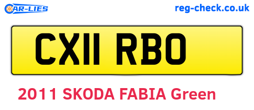CX11RBO are the vehicle registration plates.