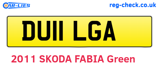 DU11LGA are the vehicle registration plates.