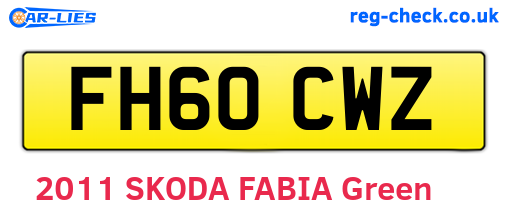 FH60CWZ are the vehicle registration plates.