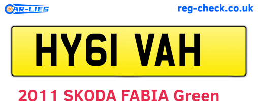 HY61VAH are the vehicle registration plates.