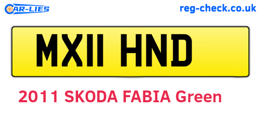 MX11HND are the vehicle registration plates.