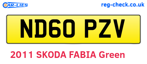 ND60PZV are the vehicle registration plates.