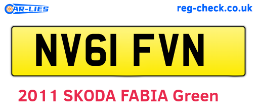 NV61FVN are the vehicle registration plates.