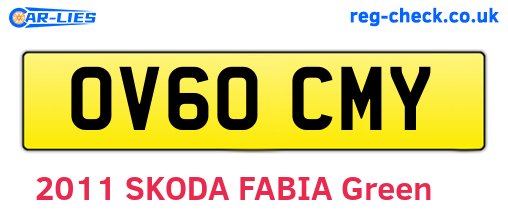 OV60CMY are the vehicle registration plates.