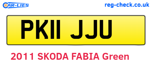 PK11JJU are the vehicle registration plates.