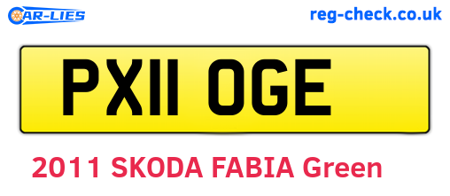 PX11OGE are the vehicle registration plates.