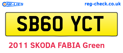 SB60YCT are the vehicle registration plates.