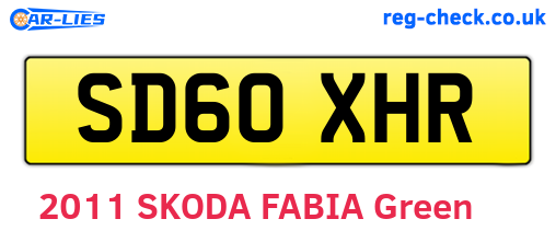 SD60XHR are the vehicle registration plates.