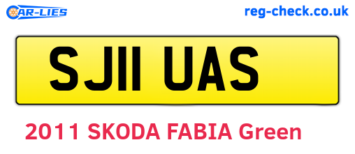 SJ11UAS are the vehicle registration plates.