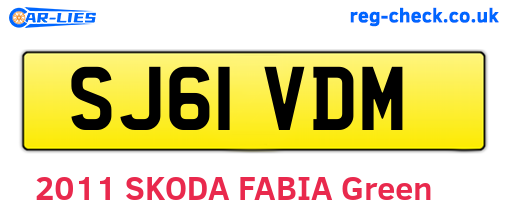 SJ61VDM are the vehicle registration plates.