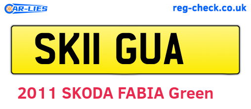 SK11GUA are the vehicle registration plates.