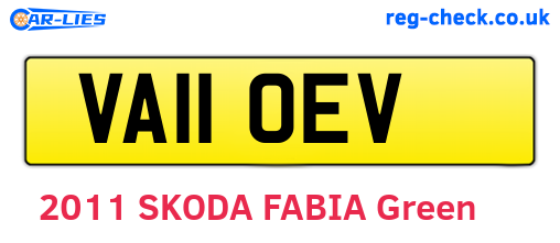 VA11OEV are the vehicle registration plates.