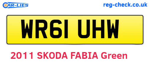 WR61UHW are the vehicle registration plates.