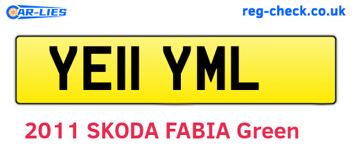 YE11YML are the vehicle registration plates.