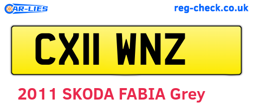 CX11WNZ are the vehicle registration plates.
