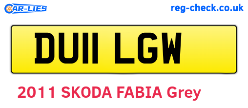 DU11LGW are the vehicle registration plates.