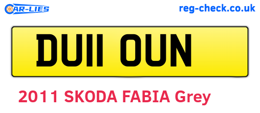 DU11OUN are the vehicle registration plates.