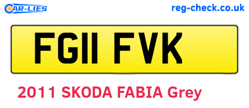 FG11FVK are the vehicle registration plates.