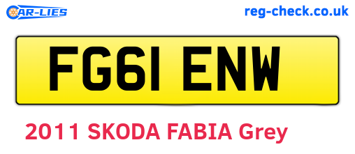 FG61ENW are the vehicle registration plates.