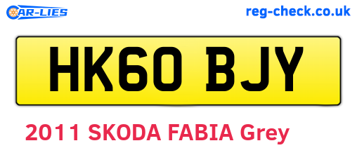 HK60BJY are the vehicle registration plates.