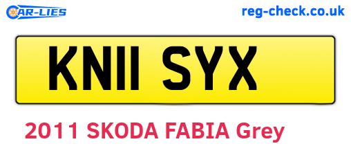 KN11SYX are the vehicle registration plates.