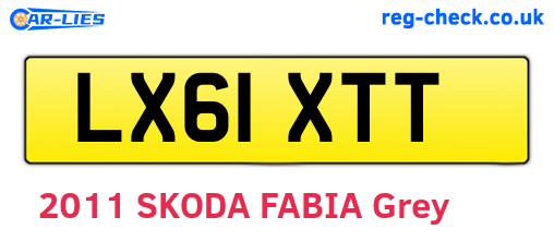 LX61XTT are the vehicle registration plates.