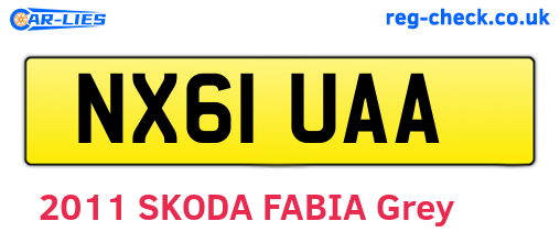 NX61UAA are the vehicle registration plates.