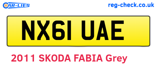 NX61UAE are the vehicle registration plates.