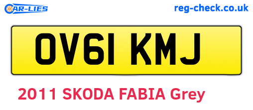 OV61KMJ are the vehicle registration plates.