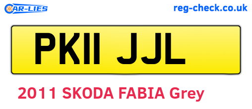 PK11JJL are the vehicle registration plates.