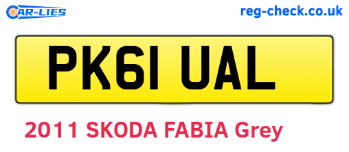 PK61UAL are the vehicle registration plates.