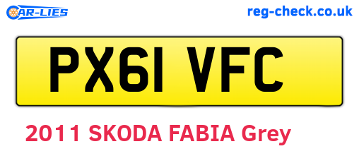 PX61VFC are the vehicle registration plates.