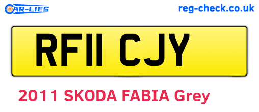 RF11CJY are the vehicle registration plates.