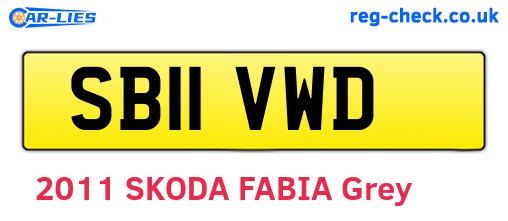 SB11VWD are the vehicle registration plates.