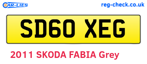 SD60XEG are the vehicle registration plates.